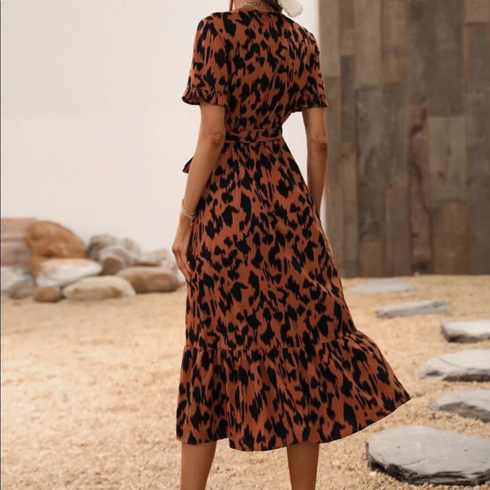 Boho print wrap knot side maxi dress - Picture 11 of 16